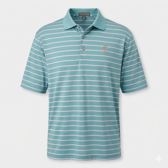 Peter Millar Other - Peter Millar Whistling Straits Golf Polo Shirt Men's XXL Blue Pink Stripe Logo